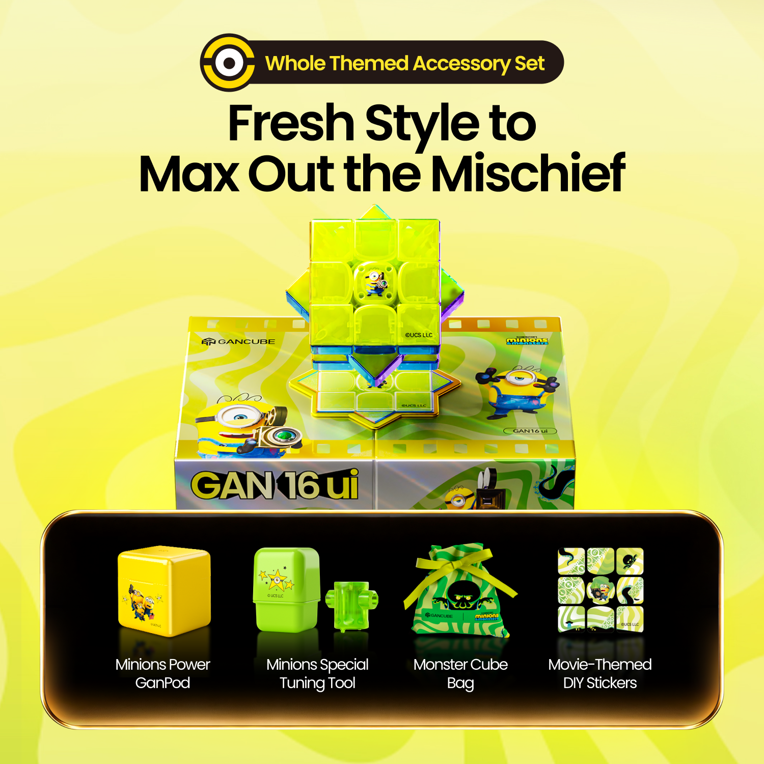 GAN 16 UI Max Minions Edition (Magnetic, Maglev, UV, Ball-Core) 8